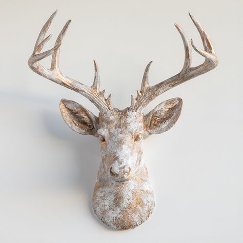 "MEASUREMENTS:  * 21\" tall * 18.25\" wide * 13\" deep WEIGHT:  * 6lbs Allow us to introduce our number one bestseller and the darling and namesake of Near and Deer...drumroll please...our 14-point faux deer head! This guy is our most popular piece of wall décor with our customers, and it's easy to see why. The classic, noble styling is versatility to the max. It fits with almost any type of décor, in almost any space, depending on the color palette you choose.  And did we mention that our fake Faux Deer Head Decor, Deer Head Wall Mount, Deer Heads Mount, Faux Deer Head, Drywall Anchor, Lake Girl, Faux Taxidermy, Elephant Head, Vintage Romance