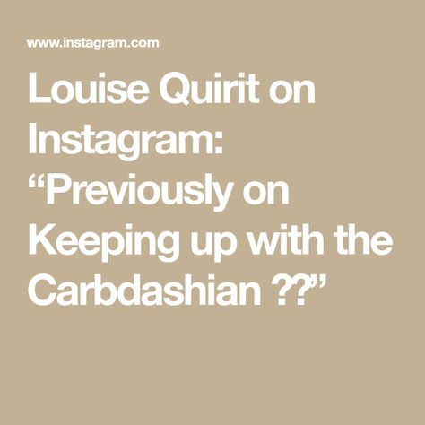 Louise Quirit on Instagram: “Previously on Keeping up with the Carbdashian 🍕🍤” Ig Captions, Caption For Yourself, Funny Captions, Instagram Captions, Keep Up, On Instagram, Instagram