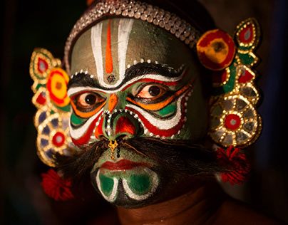 Therukoothu (Street Play) on Behance Face Art Painting, Buddha Art Drawing, Mask Dance, Kerala Mural Painting, India Style, Photography Genres, Disney Princess Quotes, India Culture, Global Village