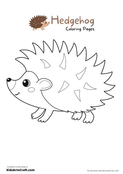 Hedgehog Coloring Pages For Kids – Free Printables Free Hedgehog Template, Hedgehog Coloring Page, Hedgehog Printable, Printable Animal Coloring Pages, Coloring Pages Fall, Gingerbread Man Coloring Page, Hedgehog Colors, Hedgehog Drawing, Autumn Leaves Craft