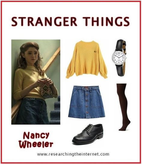 Diy Stranger Things Costume, Nancy Outfit, Disfraces Stranger Things, Stranger Things Nancy, Eleven Stranger Things Costume, Stranger Things Halloween Costume, Stranger Things Cosplay, Meme Costume, Stranger Things Outfit