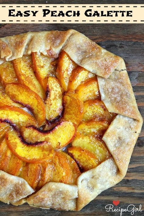 Peach Tart Recipes, Peach Galette Recipe, Pear Tart Recipe, Peach Galette, Store Bought Pie Crust, Peach Tart, Baked Peach, Galette Recipe, Peach Desserts