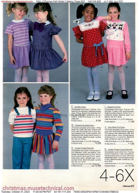 1984 JCPenney Fall Winter Catalog, Page 625 - Catalogs & Wishbooks 80s Fashion Kids, Futuristic Retro, Funky Clothing, Kids Catalogs, Oc Clothes, 1980s Kids, Vintage Girls Clothes, Outfit References, Vintage Kids Clothes