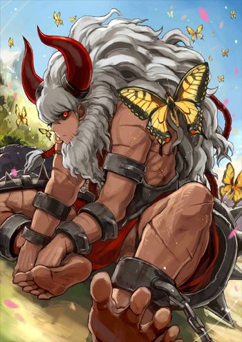 Asterios (Fate / Grand Order) Berserker Fate, Anime Demon Boy, Tv Tropes, Fate Anime Series, Black Anime Characters, Dungeons And Dragons Homebrew, Fate Grand Order, Fantasy Warrior, Human Art