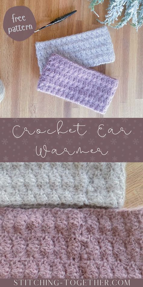 A cozy  and simple crochet ear warmer pattern in DK yarn, perfect for fall and  winter. Quick And Easy Crochet Headband, How To Crochet Ear Warmers, Crochet Pattern For Headband, Diy Ear Warmer Headband, Crochet Winter Headband Pattern, Crochet Chunky Ear Warmer Free Pattern, Dk Yarn Crochet Patterns, Crochet Headband Ear Warmer, Crochet Ear Warmer Pattern Free