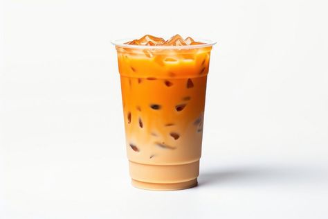 Minuman Thai Tea, Thai Tea Cup, Pudding Packaging, Menu Drink, Ice Latte, Coffee Advertising, Drink Juice, Ice Cup, Cafe Cup