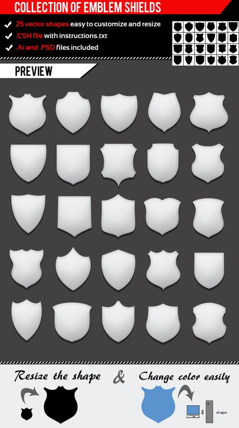 Collection Of Emblem Shields — Layered PSD #medieval #family • Available here → https://graphicriver.net/item/collection-of-emblem-shields/1180492?ref=pxcr Medieval Ornament, Flag Frame, King Knight, Knight Warrior, Custom Cars Paint, Luxury Logo Design, Education Logo, Game Ui Design, Logo Emblem