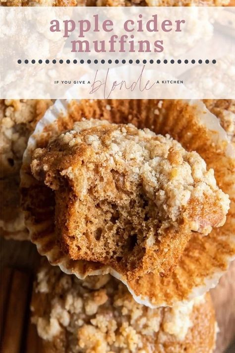 Cider Muffins, Apple Cider Muffins, Muffins With Streusel Topping, Cinnamon Streusel Topping, Fall Muffins, Best Brunch Recipes, Fall Afternoon, Apple Cider Recipe, Homemade Apple Cider