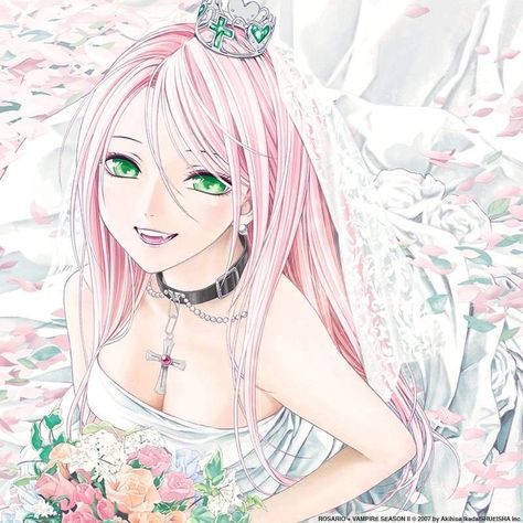 Vampire Rosario, Rosario Vampire, Commissions Open, Pink Hair, Number One, On Twitter, Twitter, Green, Hair