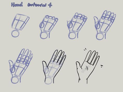 easy hand tutorial ✧ Hand Tutorial, Hands Tutorial, Draw Human, Human Drawing, Drawing Tutorials, Drawing Tutorial, Anatomy, To Draw, Human