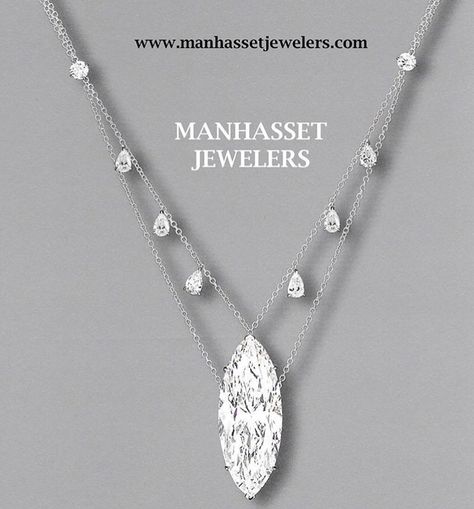 Platinum Diamond Necklace, Marquis Diamond Necklaces, Marquis Diamond Pendant, Marquis Diamond Settings, Thali Chains, Marquise Diamond Necklace, Ring Redesign, Marquise Necklace, Marquis Diamond