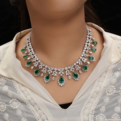 Elevate your style with these stunning Zambian Emerald and Diamond Charm Necklaces in 14k and 18k White Gold 🌟 Perfect for birthdays, weddings, or anniversaries 💎 #ZambianEmerald #DiamondCharm #WhiteGoldJewelry  #eBay #eBayStore #Diamond #eBaySeller #Natural #Emerald #Necklace #WhiteGold #White #Anniversary #Engagement #Birthday #Charm #Wedding #Chain #Spectrum Vancleefarpels Necklace, Fancy Diamond Necklace, Pave Diamond Rings, Diamond Charm Necklace, Pave Diamond Earrings, Designer Diamond Jewellery, Diamond Bangles Bracelet, Natural Gemstone Jewelry, Zambian Emerald