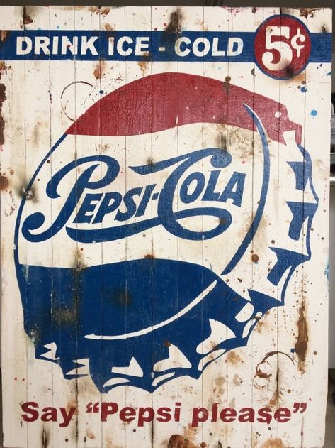 Iklan Vintage, Pepsi Vintage, Old Advertisements, Retro Advertising, Retro Sign, Pepsi Cola, Old Signs, Coca Cola Vintage, Vintage Metal Signs