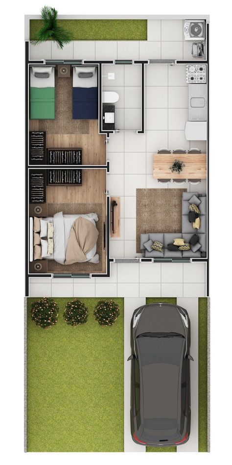 Two Bedroom House Design, Small Apartment Building Design, Small Apartment Plans, Small House Blueprints, Small Apartment Building, Canada House, Small House Layout, Two Bedroom House, House Floor Design