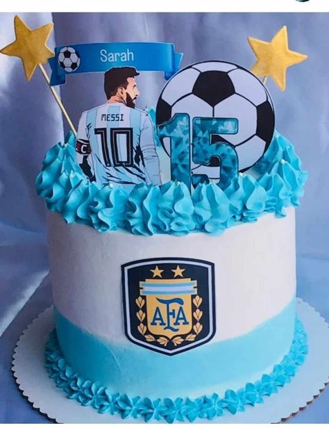 Messi Bday Cake, Messi Theme Cake, Pastel Messi, Messi Cake Ideas, Messi Birthday Cake, Argentina Cake, Messi Cake, Birthday Cakes Girls Kids, Messi Birthday