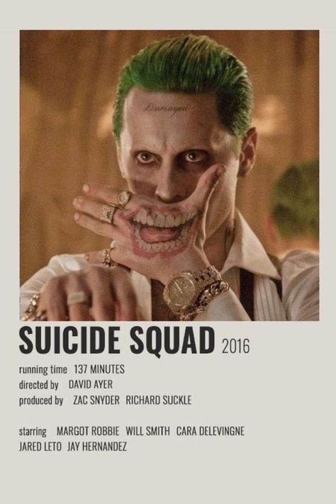 The Joker From The Squad Movie, Joker From Squad, Joker Suicidé Squad, The Joker Poster, Movie Character Posters, Joker Film, Joker Wallpaper, Indie Movie Posters, Minimalistic Poster