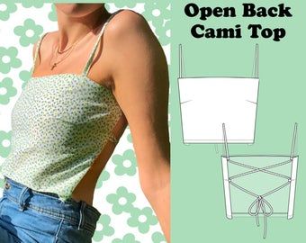 Halter Crop Top Sewing Pattern, Top Pattern Sewing, Crop Top Sewing Pattern, Sewing Top, Old Dress, Open Back Crop Top, Cloth Diy, Sewing Tops, Crop Top Pattern