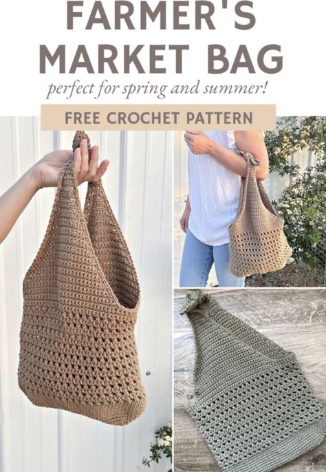 Farmer’s Market Bag Crochet Pattern Market Bag Crochet Pattern, Market Bag Crochet, Crochet Market, Bag Crochet Pattern, Crochet Bag Pattern Free, Bag Pattern Free, Farmers Market Bag, Crochet Market Bag, Halloween Embroidery