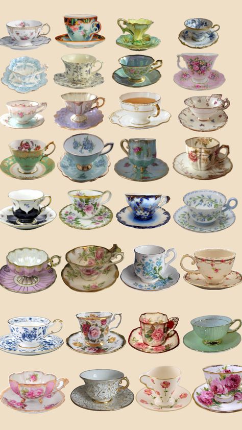 🎀cute tiny tea cups🩰#vintage #teacups #girlaesthetic Vintage Tea Cup Aesthetic, Tea Cup Reference, Teacups Aesthetic, British Tea Time, Candle Scents Recipes, Teacup Vintage, Vintage Tea Time, Vintage Tea Cups, Crockery Design