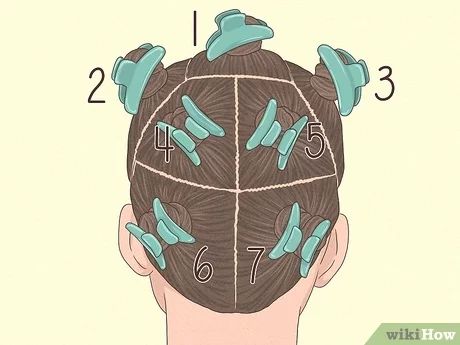 How To Divide Hair Into Sections, Hair Parting Guide, How To Section Hair For Rollers, Sectioning Hair For Color, Hair Parting Chart, How To Section Hair, How To Part Hair For Braids, Hair Parting For Braids, Hair Sectioning Techniques