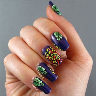 Tattoo-Style Chrysanthemum nails Nails Floral, Paper Craft Techniques, Crazy Nails, I Love Nails, Rainbow Hair, Mani Pedi, Love Nails, Chrysanthemum, Tattoo Style