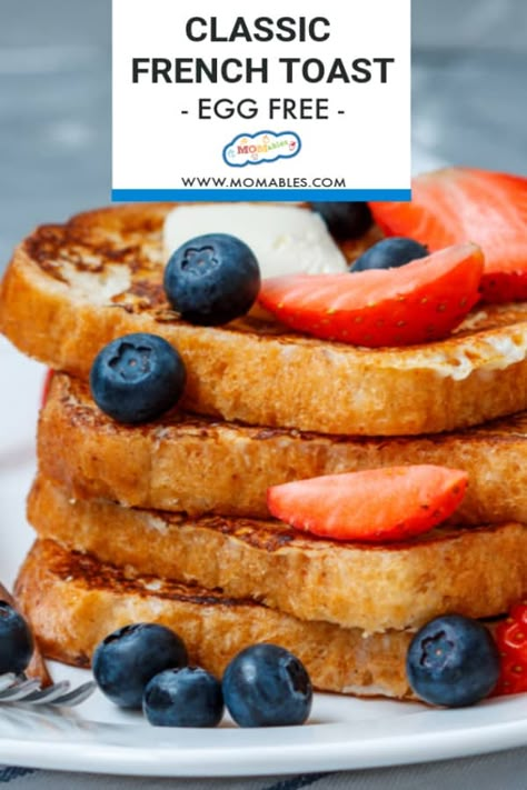 Egg Free French Toast, French Toast Without Eggs, Crispy French Toast, Classic French Toast, Make French Toast, Eggless Recipes, Egg Free Recipes, Allergy Free Recipes, Allergy Friendly Recipes