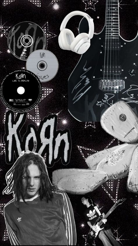 #korn #jonathondavis #wallpaper #nu-metal #background #metal Band Wallpapers, Metallic Wallpaper, Phone Wallpaper, Band, Collage, Art