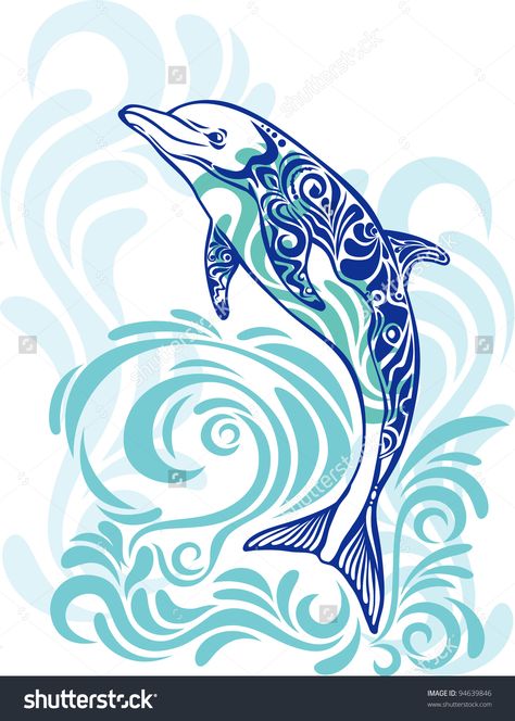 Dolphin Drawing, Dolphin Wall Art, Dolphins Tattoo, Dolphin Art, A Dolphin, Diy Tattoo, Desenho Tattoo, Tattoos Gallery, Fish Art