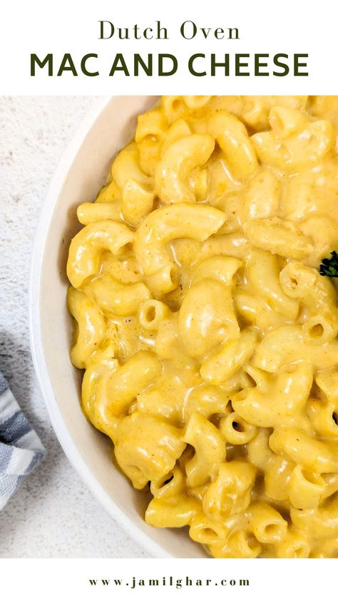 Mac And Cheese In Dutch Oven, Dutch Oven Mac And Cheese Camping, Dutch Oven Macaroni And Cheese, Dutch Oven Mac N Cheese, Oven Mac And Cheese Recipe, Dutch Oven Mac And Cheese, Mac N Cheese Velveeta, Oven Mac And Cheese, Jalapeno Mac And Cheese