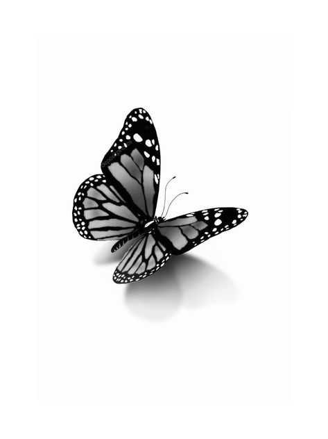 Realistic Monarch Butterfly Tattoo Black And White, Tattoo Papillon, Fake Skin Tattoo, Realistic Butterfly Tattoo, Rose And Butterfly Tattoo, Monarch Butterfly Tattoo, Butterfly Tattoo Stencil, Crazy Tattoos, Single Needle Tattoo