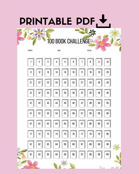 Excited to share this item from my #etsy shop: floral 100 book reading challenge, Reading planner, reading journal, printable book planner, reading log, reading tracker inserts #black #booktracker #bookprintable #readinglog #bookshelftracker #readingchallenge #readingposter #bulletjournal #digitaldownloadpdf 100 Book Challenge Chart, 50 Book Challenge Template, 100 Book Challenge Template, Book Reading Challenge, 100 Book Challenge, Reading Rewards, Reading Journal Printable, Reading Planner, Book Planner