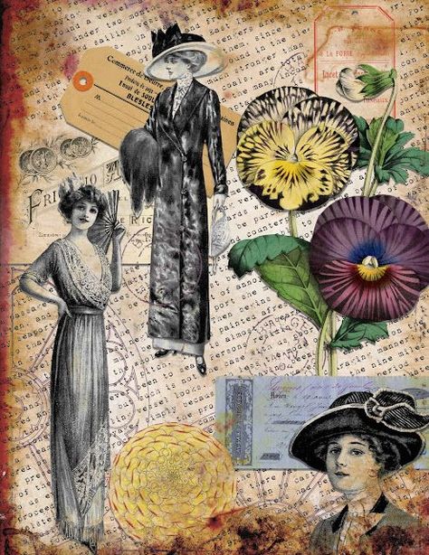 Free Printables Vintage, Art Journal Supplies, Nancy Allen, What Is Art, Photoshop Elements Tutorials, Books Stickers, Free Collage, Free Vintage Printables, Art Journal Cover