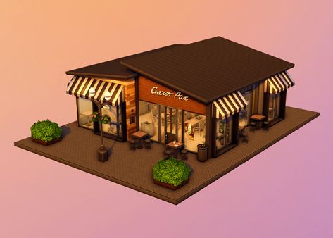 Sims 3 Coffee Shop, Sims 4 Lots Restaurant No Cc, Sims4 Coffee Shop, Ts4 Cafe Cc, Sims Shop Ideas, Sims4 Lots No Cc, Sims Coffee Shop, Sims 4 Cc Restaurant Lots, Ts4 Lots Cc