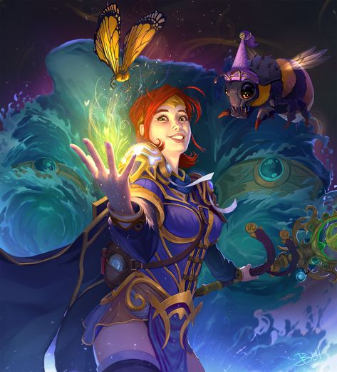 ArtStation - Summertime Mage & Pals, Brandon L Hunt Demon Portrait, Wow Mage, Princess Mononoke Cosplay, Magic User, World Of Warcraft Characters, Warcraft Characters, Warcraft Art, Rpg Characters, Relaxing Time