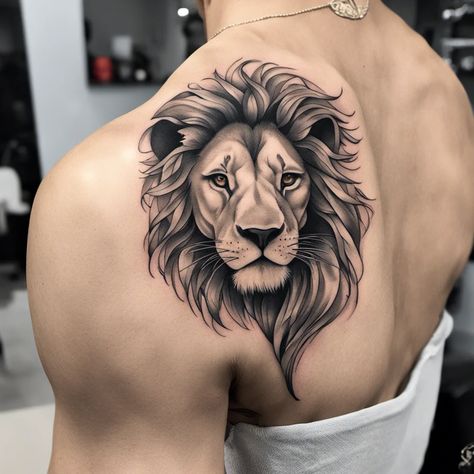 lion tattoo shoulder - Google Search Lion Tattoo Shoulder, Lion Shoulder Tattoo, Lion Tattoo Ideas, Lion King Tattoo, Gorilla Tattoo, Mens Lion Tattoo, Jungle Lion, Lion Tattoos, Lion Head Tattoos