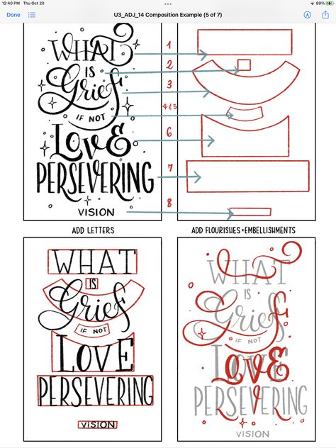 Typography Composition Ideas, Hand Lettering Composition, Wall Art Text, Lettering Composition Grid, Lettering Composition Ideas, Grids Lettering, Hand Lettered Quotes Doodles, Composition Grid, Calligraphy Layout