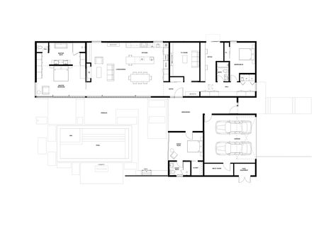 Image 19 of 26 from gallery of Glass Wall House / Klopf Architecture. Floor Plan Glass Wall House, Floor Plan Symbols, Vertical Siding, Eichler Homes, Apartment Floor Plan, House Construction Plan, Architectural Section, Glass Walls, Concrete House