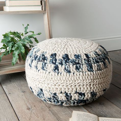 Diy Hassock, Emily Room, Timber Frame Cottage, Frame Cottage, Knitted Pouffe, Big Comfy Chair, Shades Of Cream, Faux Fur Bean Bag, Country Style Living Room