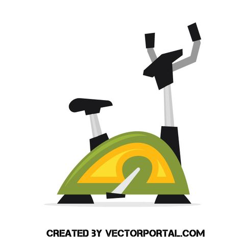 Cartoon stationary bicycle vector image Bicycle Cartoon, Stationery Bike Workout, Bike Vector Illustration, Unicycle Illustration, Bicycle Clipart Black And White, Stationary Bicycle, Indoor Bike Workouts, Medical Theme, Winter Riding