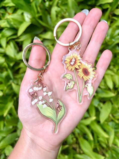 Brown Cats, Sunflower Keychain, Small Business Items, Cottagecore Gifts, Calico Cats, Cute Cottagecore, Acrylic Keychains, Artwork Gifts, Acrylic Charms