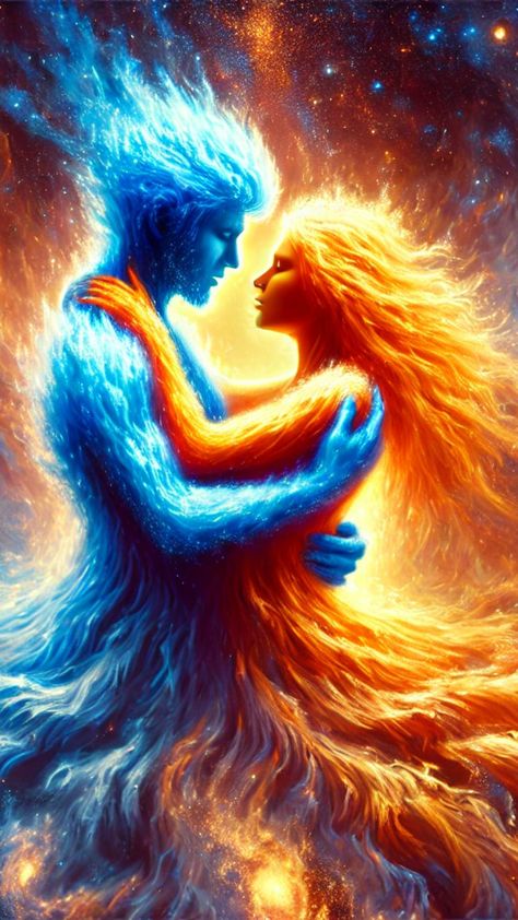 This art conveys the profound spiritual concept of Twin Flames - two halves of one soul, destined to find each other and unite eternally. Their love transcends time and space, and is the deepest, most meaningful form of love existing in the universe. Through this unique bond of love, they help each other grow spiritually and evolve as beings of light. Love Connection Art, Twin Flame Spiritual, Help Each Other Grow, Beings Of Light, Feminine Divine, Grow Spiritually, Twin Flame Art, Love And Acceptance, Divine Masculine