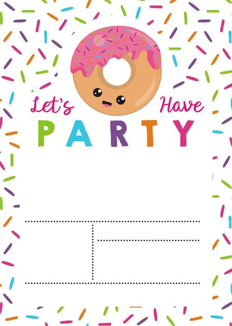 Doughnut Party, Birthday Party Invitations Free, Donut Birthday Parties, Donut Party, Third Birthday, Pink Parties, Candy Party, 8th Birthday, Birthday Theme