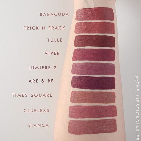 A few more @colourpopcosmetics comparisons including three new shades: Baracuda, Viper and Times Square! Clearly none of them are the same so you just need them all, right?! Which is your favorite shade? Colourpop Liquid Lipstick, Colourpop Lipstick, Lipstick Colour, Matte Lipsticks, Lip Swatches, Colourpop Cosmetics, Lipstick Swatches, Makeup To Buy, Makeup Swatches