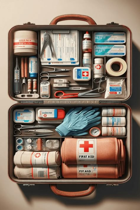 📢 Hello, Survival Haps community!  Ever wondered what's in a basic first aid kit or the basics of first aid itself? 🤔Having the right tools and knowledge is just as important as having a plan when preparing for emergencies.  From dealing with minor cuts to handling more serious injuries, a well-stocked first aid kit is your first line of defense.  However, what should it contain? Beyond bandages and antiseptics, consider essentials like tweezers, gloves, and thermal blankets. Think about tailoring your kit to your needs and environment. Are you ready to start assembling your emergency first aid arsenal? 💼🩹  Click the link to delve deeper into "First Aid Essentials and Top Supplies for Emergencies"! #firstaidessentials #emergencypreparedness #staysafe Large First Aid Kit, Stocking Up For Emergencies, First Aid Aesthetic, First Aid Kit Aesthetic, Home Medical Kit, Cute First Aid Kit, Camping Emergency Kit, First Aid Kit Essentials, First Aid Kit Diy