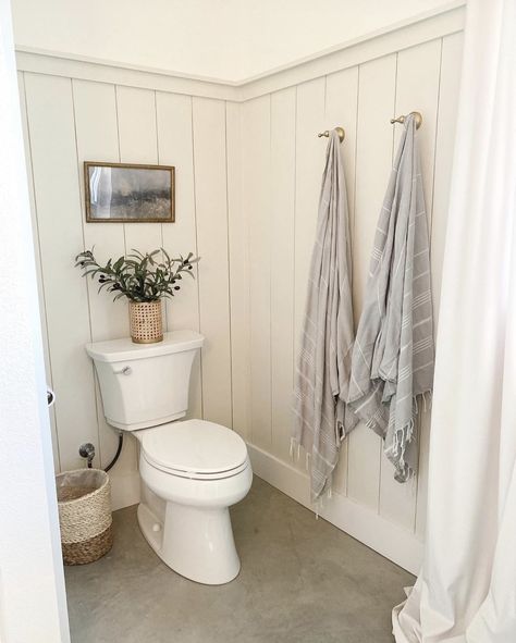 Over Toilet Cabinet, Shiplap Living Room, Toilet Cabinet, Vertical Shiplap, Shiplap Kitchen, Officially One, Redding California, Instagram Bathroom, Shiplap Bathroom