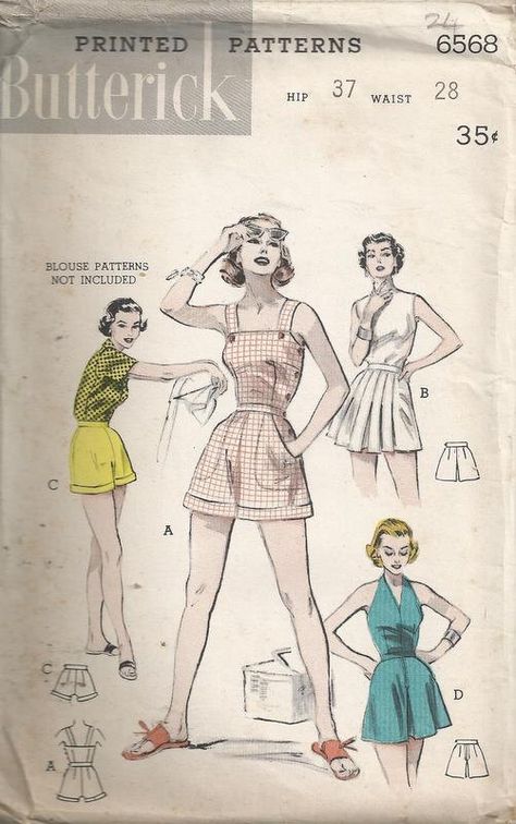 Barbie Products, Patterns Skirt, 40s Mode, Summer Sewing Patterns, Sewing Coat, Types Of Shorts, Skirt Patterns, Patron Vintage, Sewing Vintage