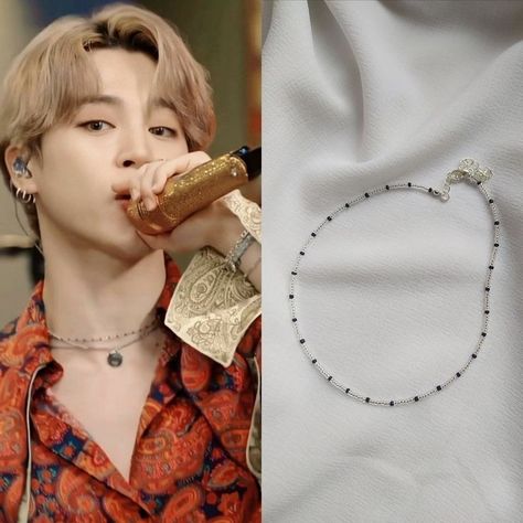 Jimin Necklace, Bts Necklace, Kpop Jewelry, Jewelry Kpop, Bts Bracelet, Pop Jewelry, Diy Beaded Rings, Bracelets Handmade Diy, Diy Jewelry Unique