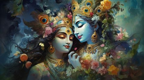 Beautiful painting of radha krishna hind... | Premium Photo #Freepik #photo #radha #indian-god #hindu-god #lord God Portrait, Saraswati Painting, Krishna Das, Feather Background, Krishna Hindu, Bride Photography Poses, Lord Photo, Lord Krishna Hd Wallpaper, Radha Krishna Pictures