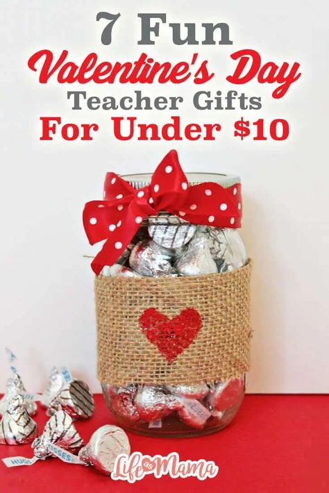 7 Fun Valentine's Day Teacher Gifts For Under $10 Teachers Valentine Gift Ideas, Valentines For Teachers, Valentine Gift Bags, Valentine Gift Card, Treat Bag Ideas, Teachers Gift Ideas, Gift Ideas For Valentines Day, Gift Bags For Boyfriend, Diy Hanging Shelves