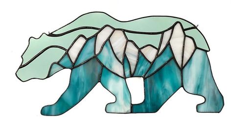 Stained Glass Patterns Of Bears, Stained Glass Bear, Sanctuary Design, Stained Glass Tattoo, Glass Art Products, Stained Glass Patterns Free, Stained Glass Birds, Stained Glass Ornaments, Glass Art Projects